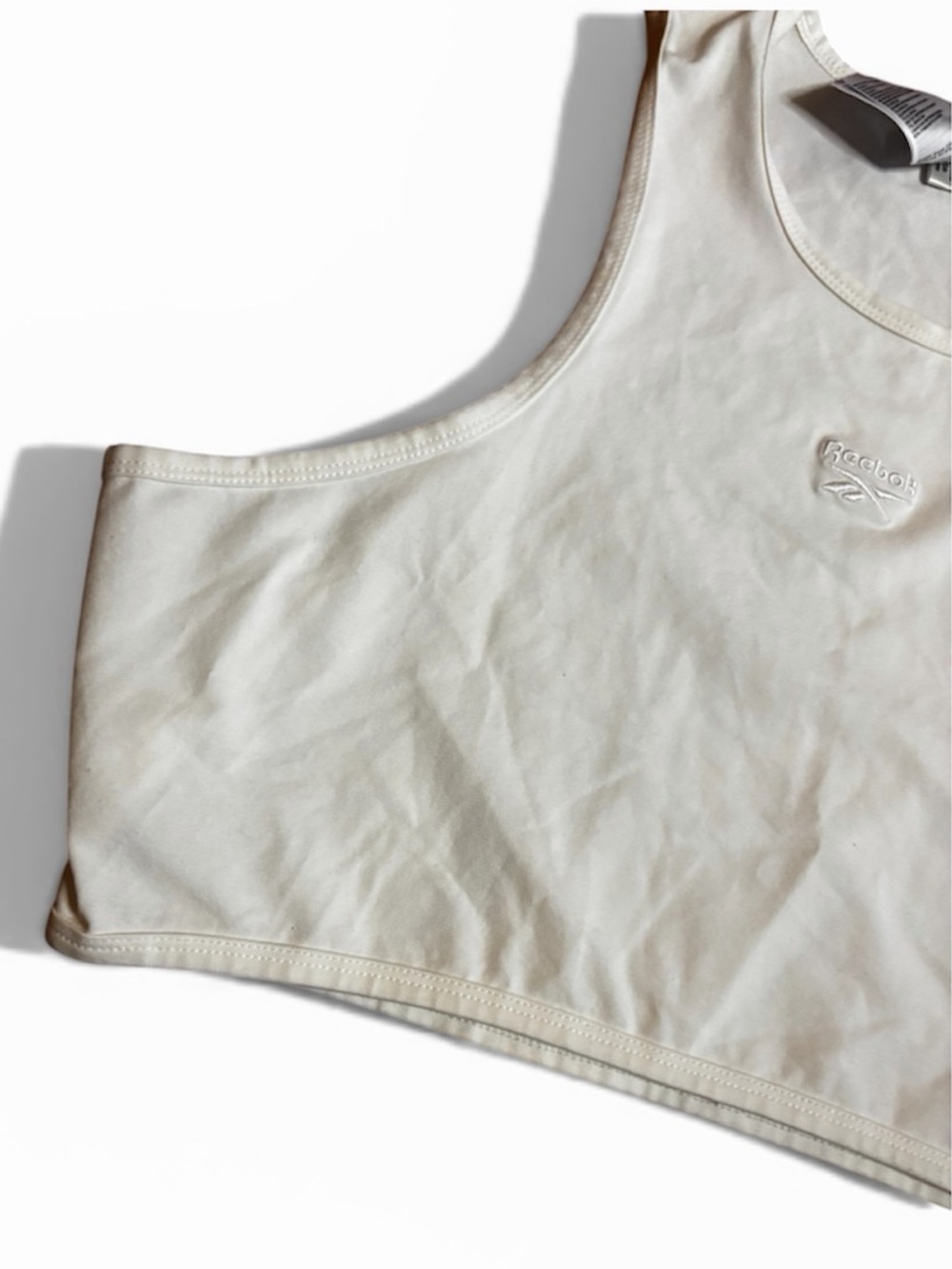 404. Reebok XL Cotton Bralette Chalk Sports Bra Athletic Lounge NWT - Picture 4 of 5